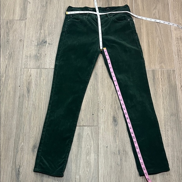 AG Adriano Goldschmied Pants The Prima Cigarette Corduroy Forest Green Skinny - Picture 6 of 16